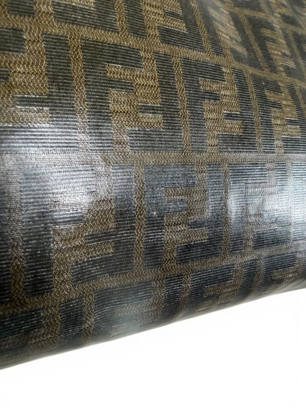 FENDI FF Brown Zucca Pattern Shoulder Tote - Picture 7 of 12